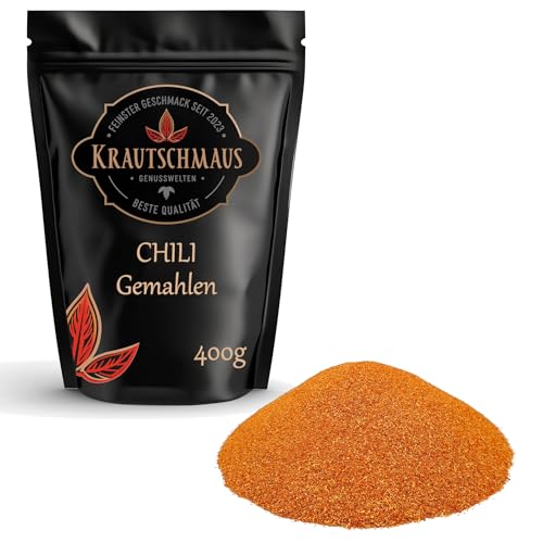 800g Chili Pulver gemahlen von Krautschmaus, Chilli Gewürz, gemahlene Chilischoten, Chilipulver ohne Zusatzstoffe, Premium Chiligewürz, Würze von Krautschmaus