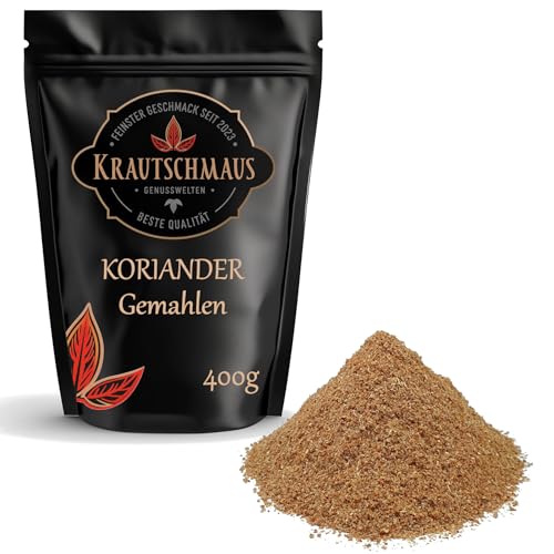 800g Koriander gemahlen von Krautschmaus, Coriander Gewürz, Korianderpulver, Koriandersamen Pulver, Koriandergewürz ohne Zusatzstoffe von Krautschmaus