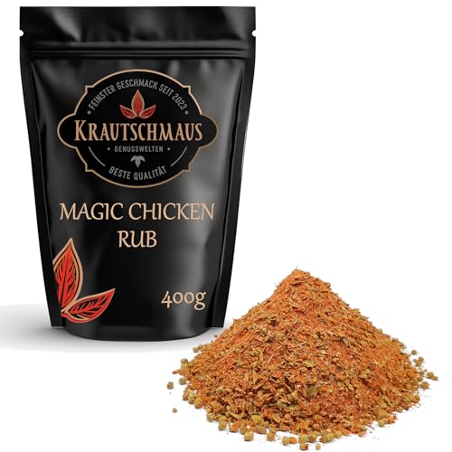 800g Magic Chicken Rub von Krautschmaus, Hähnchen Gewürz, Gewürzmischung Geflügel, BBQ Trockenmarinade, Spicy Grillhähnchen Würzmischung ohne Zusatzstoffe von Krautschmaus