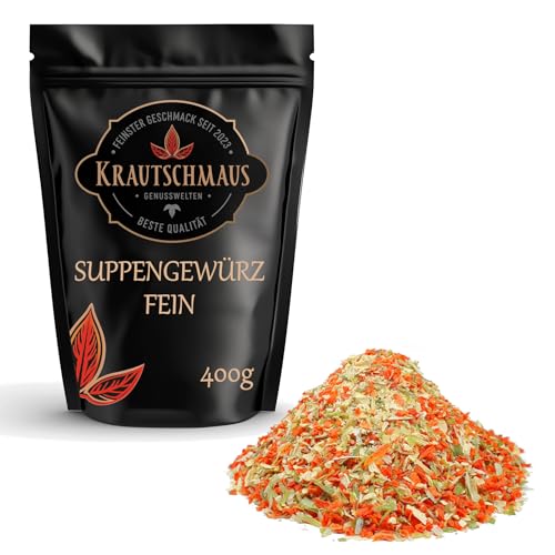 800g Suppengemüse getrocknet von Krautschmaus, Suppengewürz ohne Zusatzstoffe, Suppe Gemüse, Premium Suppengrün getrocknet von Krautschmaus