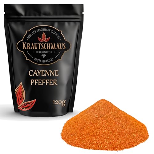 120g Cayennepfeffer gemahlen von Krautschmaus, Cayenne Pfeffer, Chilipfeffer Pulver, Chili Pfeffer Gewürz, Cayennepfefferpulver, Premium Qualität ohne Zusatzstoffe von Krautschmaus