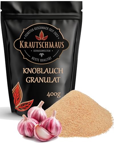 400g Knoblauchgranulat von Krautschmaus, Knoblauch granuliert, gemahlener Knoblauch, Knoblauchpulver, Knoblauchgewürz ohne Zusatzstoffe von Krautschmaus