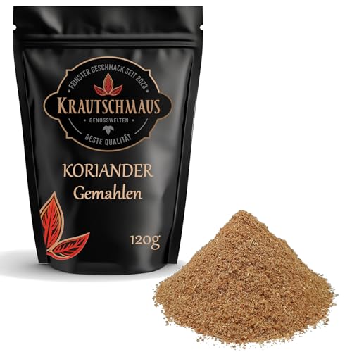 120g Koriander gemahlen von Krautschmaus, Coriander Gewürz, Korianderpulver, Koriandersamen Pulver, Koriandergewürz ohne Zusatzstoffe von Krautschmaus