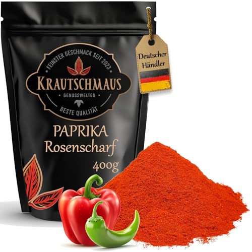 400g Paprika rosenscharf von Krautschmaus, Paprikapulver scharf, Paprika gemahlen, Paprikagewürz ohne Zusatzstoffe von Krautschmaus