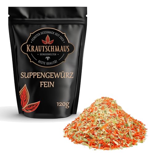 Krautschmaus Suppengemüse getrocknet 120g, Suppengewürz ohne Zusatzstoffe, Suppe Gemüse, Premium Suppengrün getrocknet von Krautschmaus