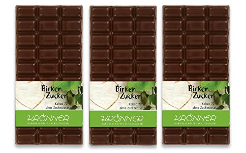 Krönner Birkenzucker 72% Probierangebot 3 Tafeln von KRÖNNER KAFFEEHAUS . KONDITOREI . CHOCOLATIER GARMISCH-PARTENKIRCHEN