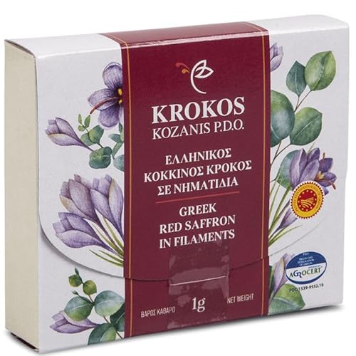 Krokos Kozanis Greek Filaments Red Saffron, Carton Box 1g von Krokos Kozanis