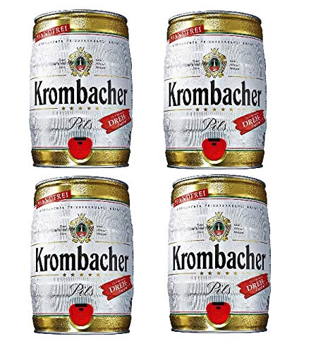 4 Fässer Krombacher Pils a 5 Liter Pfandfrei Partyfass von Krombacher