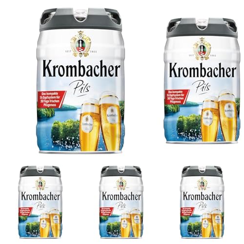 Krombacher Frische Fässchen, (1 x 5 l) (Packung mit 5) von Krombacher