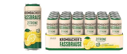 Krombacher’s Fassbrause Zitrone naturtrüb Dose (24 x 0,5 l) von Krombacher