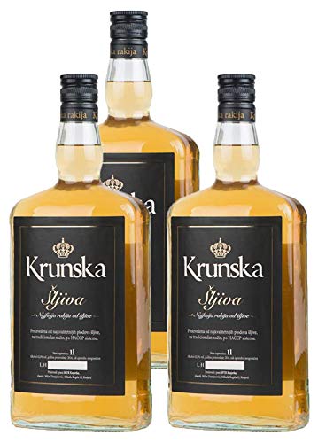 3 x Naturaler Pflaumenbrand rakija sliwowitz natürlicher Krone 1L aus Serbien gereift im Fass von Krone