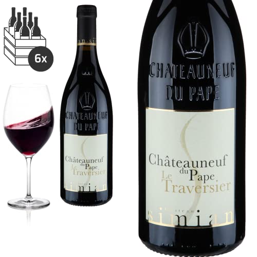 6er Karton 2018 Bio Châteauneuf du Pape Le Traversier von Château Simian - Rotwein von Friedrich Kroté