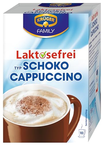 KRÜGER FAMILY Cappuccino Laktosefrei Schoko, aromatisieres Getränkepulver mit löslichem Bohnen-Kaffee, koffeinhaltig, ohne Laktose, 150 g von Krüger