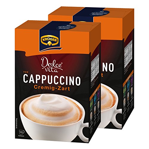 Krüger Dolce Vita Cappuccino, Cremig-Zart, Milchkaffee, Milch Kaffee aus löslichem Bohnenkaffee, 20 Portionsbeutel von Krüger YOU