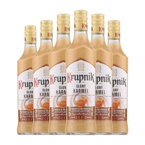 Schnaps Krupnik Slony Karmel Medium Flasche 50 cl (Karton mit 6 Medium Flasche von 50 cl) von Krupnik