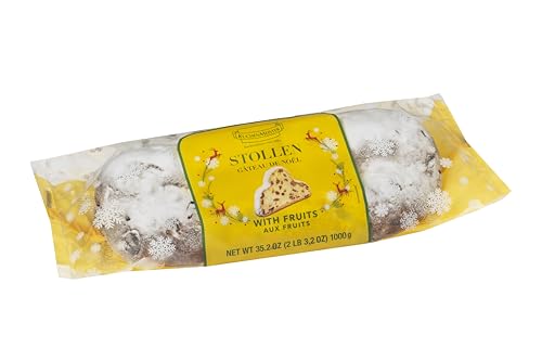 KuchenMeister Christ Stollen 1000 g - Saftiger Stollen gefüllt mit Rosinen und kandierten Früchten, nach traditionellem Rezept (1 x 1000 g) von Kuchen Meister