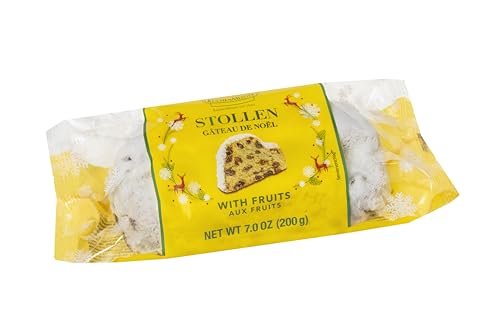 KuchenMeister Christ Stollen 200 g - Saftiger Stollen gefüllt mit Rosinen und kandierten Früchten, nach traditionellem Rezept (1 x 200 g) von Kuchen Meister