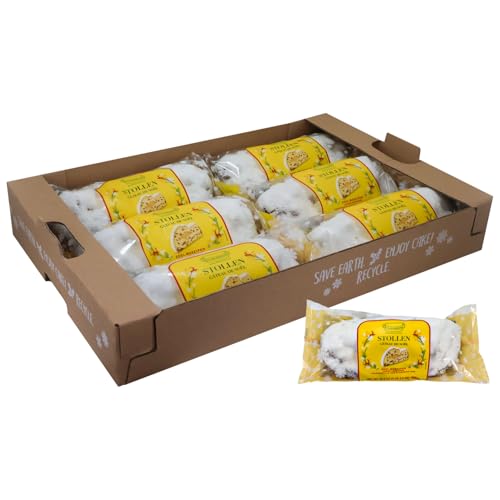 KuchenMeister Edel Marzipan Stollen 1000 g im 6er Pack - Saftiger Stollen mit Rosinen, kandierten Früchten und einem Kern aus Marzipan (6 x 1 kg) von Kuchen Meister