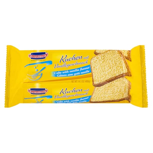 KuchenMeister Kuchen mit Vanille Geschmack 400g - Der Klassiker, saftig lockerer Vanillekuchen für den perfekten Genussmoment (1 x 400g) von Kuchen Meister