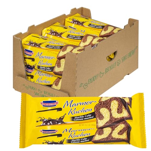 KuchenMeister Marmor Kuchen 400 g im 6er Pack - Feine Marmorierung und saftig-zarter Geschmack, Klassiker mit hellem und dunklem Teig für echte Genießer (6 x 400 g) von Kuchen Meister