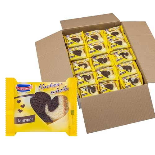 KuchenMeister Marmor Kuchen Scheibe Snack 25 g im 90er Pack - Einzeln verpackte Kuchenscheiben Marmor, saftig im Geschmack (90 x 25 g) von Kuchen Meister