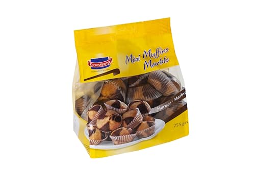 KuchenMeister Mini Muffins Marmor | im Beutel 255g | Locker, saftige Marmor Muffins | Mini Format | perfekt für zwischendurch & unterwegs | (1 x 255g) von Kuchen Meister