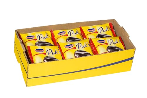 KuchenMeister Puks Dessertkuchen mit Creme Füllung 62 g im 18er Pack - Süßer Mini Kuchen aus luftig leckerem Rührteig mit zart-cremiger Füllung (18 x 62 g) von Kuchen Meister