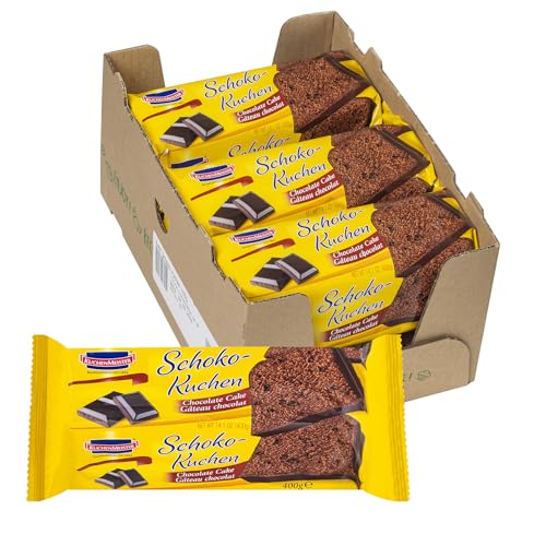 KuchenMeister Schokoladen Kuchen 400 g im 6er Pack - Saftig, dunkler Rührkuchen mit leckeren Schokostücken - Premiumsnack für wahre Schokoladenfreude (6 x 400 g) von Kuchen Meister