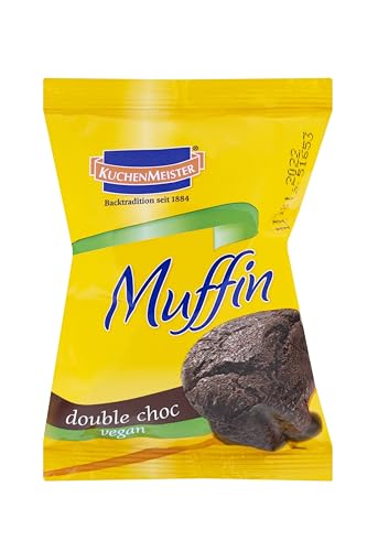 KuchenMeister Schokoladen Muffin Double Choc vegan 75 g - Schoko Muffins einzeln verpackt, perfekter Snack für unterwegs (1 x 75 g) von Kuchen Meister