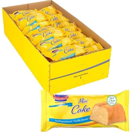 KuchenMeister mini Kuchen Snack Vanille 35 g im 27er Pack - Saftiger Vanillekuchen im Snackformat, einzeln verpackt für leckeren Kuchengenuss zwischendurch (27 x 35 g) von Kuchen Meister