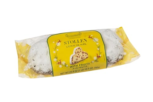 KuchenMeister Christ Stollen 750 g - Saftiger Stollen vegan gefüllt mit Rosinen und kandierten Früchten, nach traditionellem Rezept (1 x 750 g) von Kuchen Meister