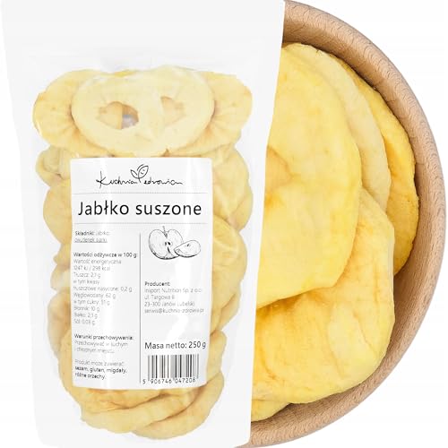 Getrockneter Apfel - Perfekter Snack - Natürlich - Keine unnötigen Zusatzstoffe - Ideale Ergänzung - Gesundheitsküche - Doypack-Verpackung: (250g) von Kuchnia Zdrowia