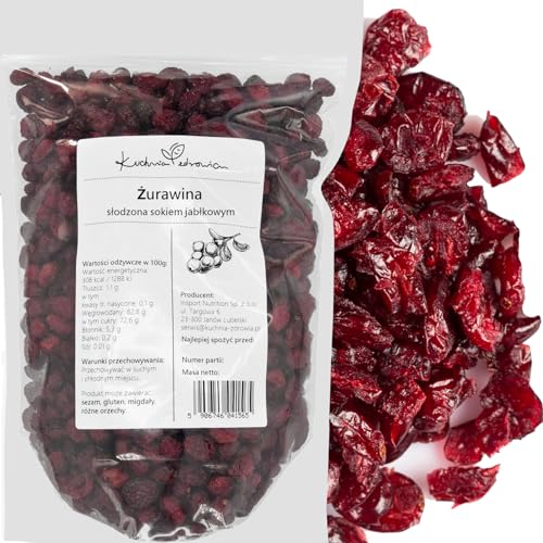 Kuchnia Zdrowia - Cranberries Gesüßt mit Apfelsaft - Ohne Zuckerzusatz - Natürlich - Leckerer Snack - Auslaufsichere Verpackung mit Reißverschluss - Doypack: (200g) von Kuchnia Zdrowia