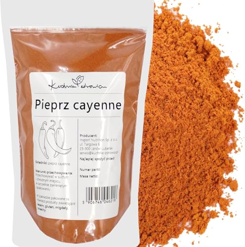 Kuchnia Zdrowia - Gemahlener Cayennepfeffer - Natürlich - Cayenne Chili - Auslaufsichere Verpackung mit Reißverschluss - 200g Pulver von Kuchnia Zdrowia