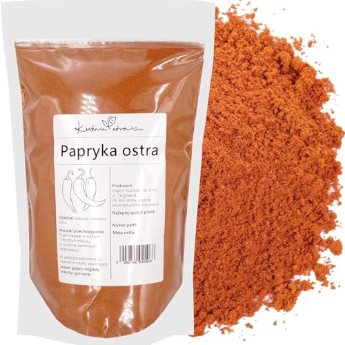 Kuchnia Zdrowia - Gemahlener scharfer roter Paprika - Würzige Aromen - Chilischoten - Auslaufsichere Verpackung mit Reißverschluss - Doypack: (1, Kilogramm) von Kuchnia Zdrowia