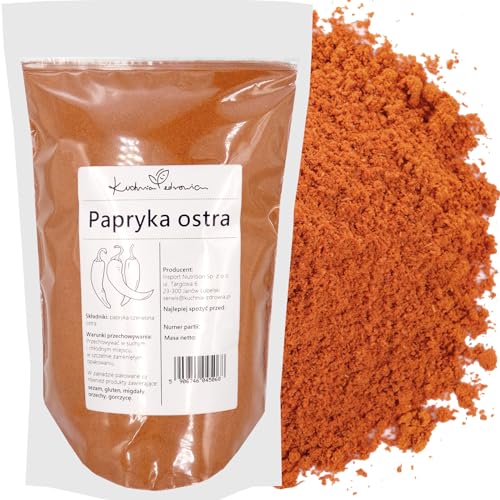 Kuchnia Zdrowia - Gemahlener scharfer roter Paprika - Würzige Aromen - Chilischoten - Auslaufsichere Verpackung mit Reißverschluss - Doypack: (100, Gramm) von Kuchnia Zdrowia