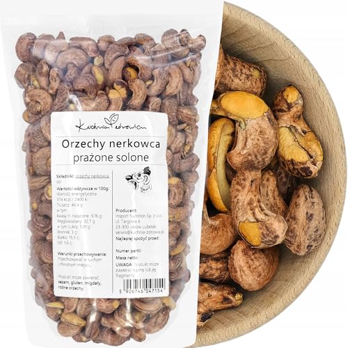 Kuchnia Zdrowia - Gesalzene geröstete Cashewnüsse - Perfekter Snack - Natürlich - Keine unnötigen Zusatzstoffe - Hermetische Verpackung mit Reißverschluss - Doypack: (1kg) von Kuchnia Zdrowia