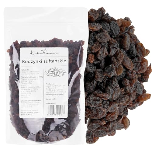 Kuchnia Zdrowia - Getrocknete Sultaninen Sultanas - Vollwertiges Obst - Leckerer Snack - Ohne Zusatzstoffe - Auslaufsichere Verpackung mit Reißverschluss - Doypack: (500g) von Kuchnia Zdrowia