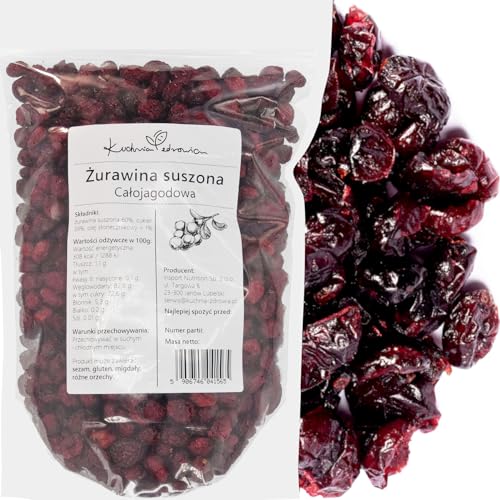 Kuchnia Zdrowia - Getrocknete ganze Cranberries - Ohne Zusatzstoffe - Natürlich - Hohe Qualität - Auslaufsichere Verpackung mit Reißverschluss - Doypack: (200g) von Kuchnia Zdrowia