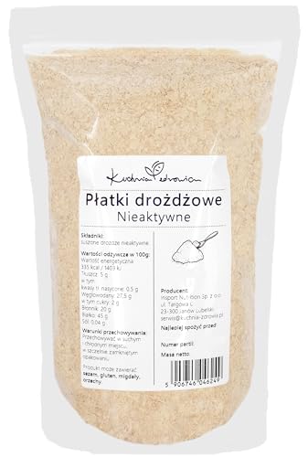 Kuchnia Zdrowia - Inaktive Hefeflocken - Natürliche Hefe - Quelle für pflanzliches Eiweiß - Auslaufsichere Verpackung mit Reißverschluss - Doypack: (1000 Gramm) von Kuchnia Zdrowia