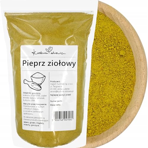 Kuchnia Zdrowia - Kräuterpfeffer - Gemahlen - Aromatisch - Ideal für Fisch - Vielseitig in der Küche - Natürlich - Hermetische Verpackung mit Reißverschluss - Doypack. (500g) von Kuchnia Zdrowia