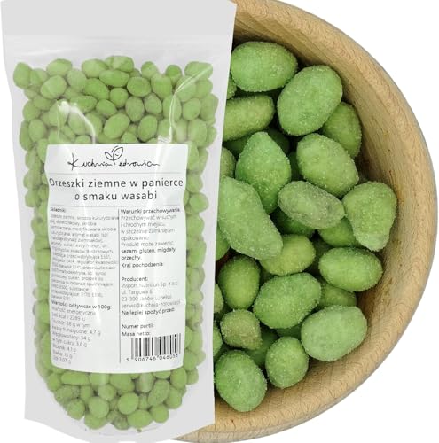 Kuchnia Zdrowia - Umhüllte Erdnüsse mit Wasabi-Geschmack - Knuspriger Snack - Hohe Qualität - Ausgeprägter Geschmack - Auslaufsichere Verpackung mit Reißverschluss - Doypack: 500g von Kuchnia Zdrowia