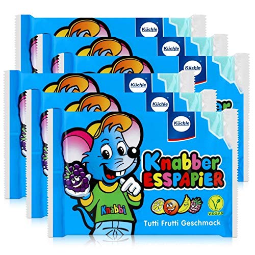 Küchle Knabber Esspapier blau Tutti Frutti Geschmack 25g Essoblaten (6er Pack) von Küchle W.u.H. GmbH & Co. KG