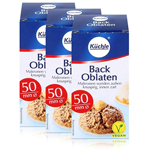 Küchle runde Back Oblaten 50mm Ø 37g - Makronen bleiben innen zart (3er Pack) von Küchle W.u.H. GmbH & Co. KG