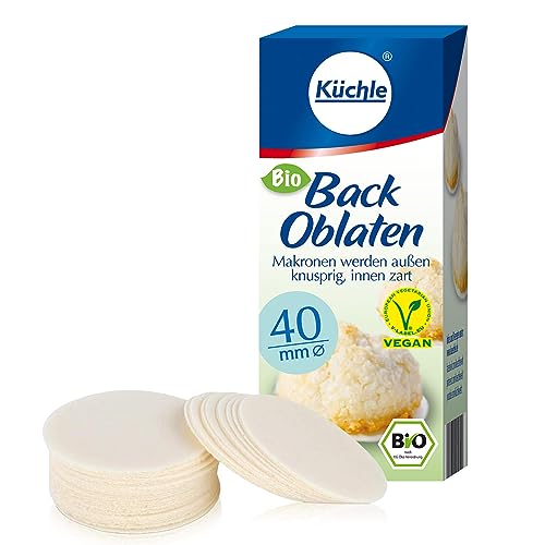 Küchle runde Back Oblaten Bio Vegan 40mm 23g pro Packung im 1er Pack Esspapier zum Backen von Makronen & Lebkuchen von Küchle