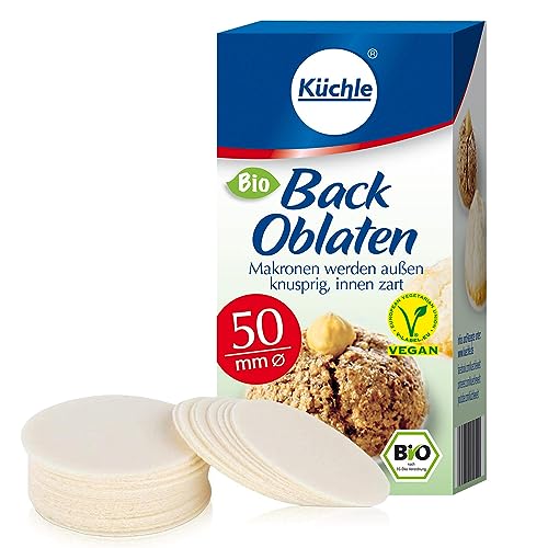 Küchle runde Back Oblaten Bio Vegan 50mm 37g im 1er Pack Esspapier zum Backen von Makronen & Lebkuchen von Küchle