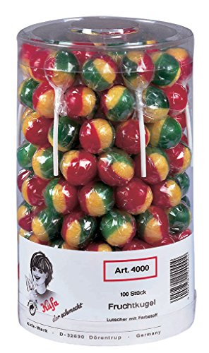 Küfa Frucht-Kugel-Lutscher 100 Stück 1.7 kg, 1er Pack (1x 1.7 kg) von Küfa