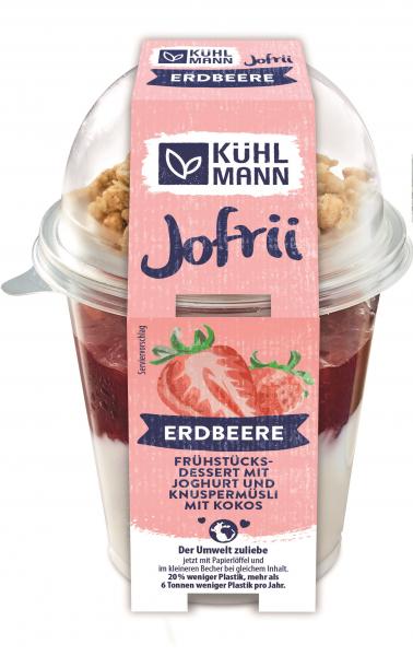 Kühlmann Jofrii Erdbeere Frühstücksdessert mit Joghurt und Knuspermüsli mit Kokos von Kühlmann