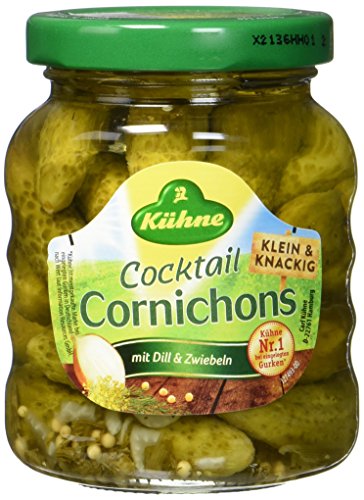 Kühne Cocktail Cornichons mit Dill und Zwiebeln, Abtropfgewicht 110g von Kühne