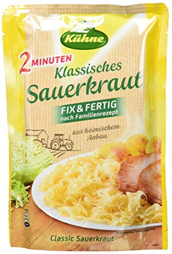 Kühne Klassisches Sauerkraut im Beutel, Fix & Fertig nach Familienrezept, 10er Pack (10 x 400 g) von Kühne